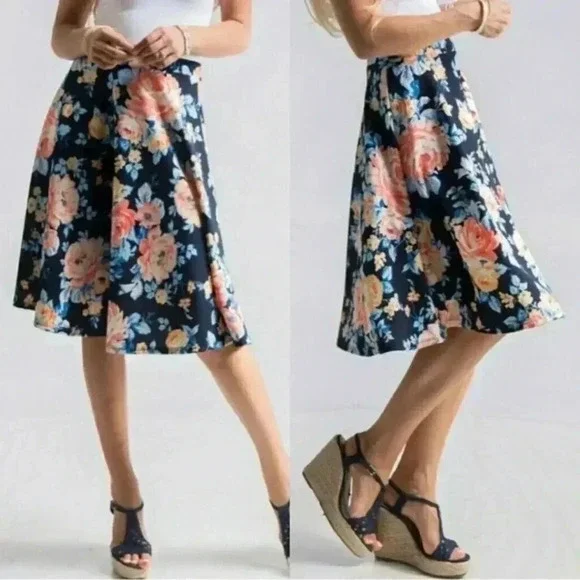 BNWT Floral Midi Skirt, Multicolor - Picture 1 of 5